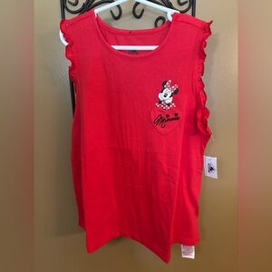 Disney Minnie Mouse Red Ruffle Tank Top Size Large 10/12 NWT